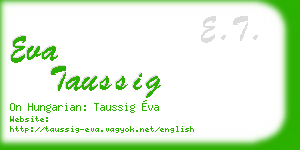 eva taussig business card